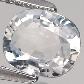 1.04 ct White Sapphire Stone, Natural Sapphire in Oval Facet Shape for Sale