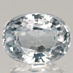 1.44 ct White Sapphire Gemstone, Sapphire Gem in Oval Facet Shape for Sale.