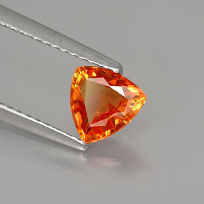 0.88 ct Orange Sapphire Stone, Natural Sapphire in Trillion Facet Shape for Sale