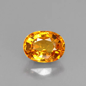1.24 ct Yellow Sapphire Gemstone, Sapphire Gem in Oval Facet Shape for Sale.