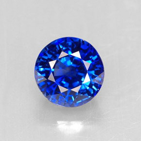 1.55 ct Blue Sapphire Gemstone, Sapphire Gem in Round Facet Shape for Sale.