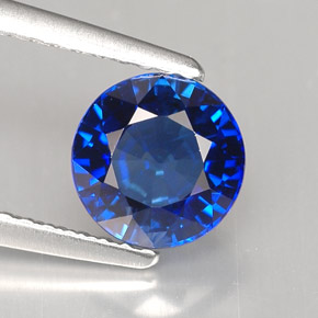 1.68 ct Blue Sapphire Gemstone, Sapphire Gem in Round Facet Shape for Sale.