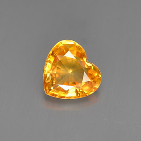 0.95 ct Orange Sapphire Gemstone, Sapphire Gem in Heart Facet Shape for Sale.