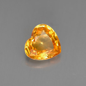 0.95 ct Orange Sapphire Stone, Natural Sapphire in Heart Facet Shape for Sale