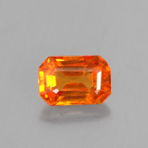 0.81 ct Orange Sapphire Gemstone, Sapphire Gem in Octagon Facet Shape for Sale.