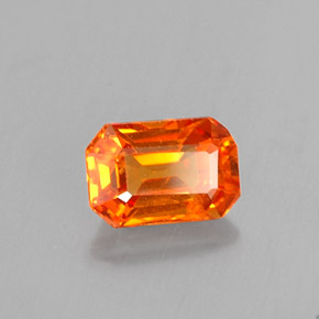 0.81 ct Orange Sapphire Stone, Natural Sapphire in Octagon Facet Shape for Sale
