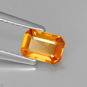 0.65 ct Orange Sapphire Stone, Natural Sapphire in Octagon Facet Shape for Sale
