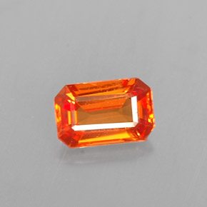 0.62 ct Orange Sapphire Gemstone, Sapphire Gem in Octagon Facet Shape for Sale.