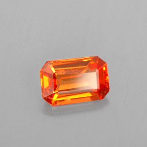 0.62 ct Orange Sapphire Stone, Natural Sapphire in Octagon Facet Shape for Sale