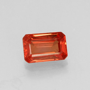 0.73 ct Orange Sapphire Gemstone, Sapphire Gem in Octagon Facet Shape for Sale.