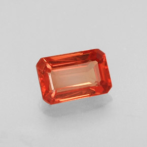 0.73 ct Orange Sapphire Stone, Natural Sapphire in Octagon Facet Shape for Sale
