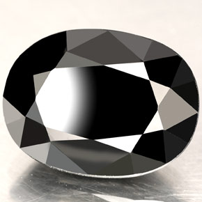15.71 ct Black Sapphire Stone, Natural Sapphire in Oval Facet Shape for Sale