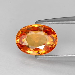 1.14 ct Orange Sapphire Gemstone, Sapphire Gem in Oval Facet Shape for Sale.