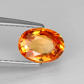 1.14 ct Orange Sapphire Stone, Natural Sapphire in Oval Facet Shape for Sale