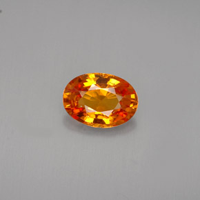 0.90 ct Orange Sapphire Gemstone, Sapphire Gem in Oval Facet Shape for Sale.