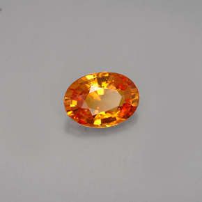 0.90 ct Orange Sapphire Stone, Natural Sapphire in Oval Facet Shape for Sale