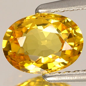 1.06 ct Yellow Sapphire Gemstone, Sapphire Gem in Oval Facet Shape for Sale.