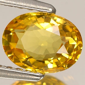 1.06 ct Yellow Sapphire Stone, Natural Sapphire in Oval Facet Shape for Sale