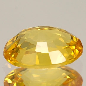 Sapphire Gemstone in 7.1 x 5.2 mm Size for Sale, Sapphire Stone in Yellow Golden Color