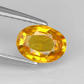 1.04 ct Yellow Sapphire Gemstone, Sapphire Gem in Oval Facet Shape for Sale.