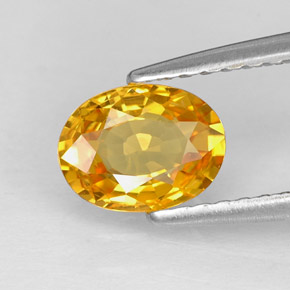 0.97 ct Yellow Sapphire Stone, Natural Sapphire in Oval Facet Shape for Sale