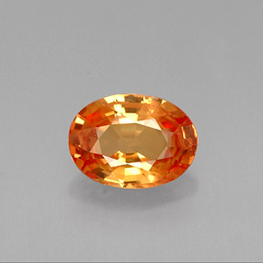 0.95 ct Orange Sapphire Gemstone, Sapphire Gem in Oval Facet Shape for Sale.