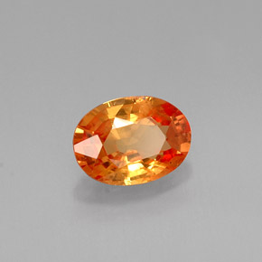 0.95 ct Orange Sapphire Stone, Natural Sapphire in Oval Facet Shape for Sale