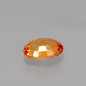 Sapphire Gemstone in 7 x 5 mm (calibrated) Size for Sale, Sapphire Stone in Yellow Orange Color