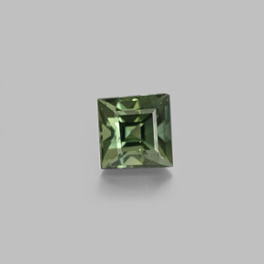 0.71 ct Green Sapphire Gemstone, Sapphire Gem in Square Facet Shape for Sale.