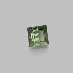 0.71 ct Green Sapphire Stone, Natural Sapphire in Square Facet Shape for Sale