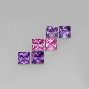 2.11 ct Multicolor Sapphire Gemstone, Sapphire Gem in Princess-Cut Shape for Sale.