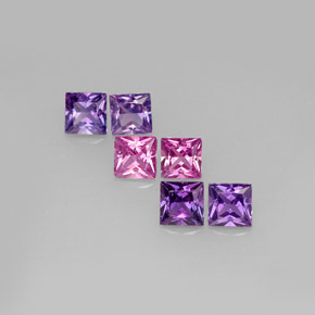 2.11 ct Multicolor Sapphire Stone, Natural Sapphire in Princess-Cut Shape for Sale