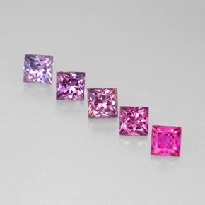 1.02 ct Multicolor Sapphire Gemstone, Sapphire Gem in Princess-Cut Shape for Sale.