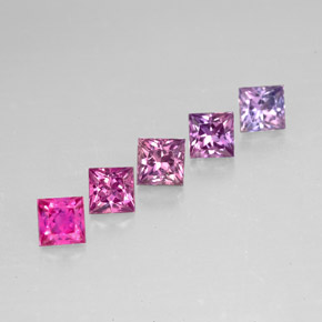 1.02 ct Multicolor Sapphire Stone, Natural Sapphire in Princess-Cut Shape for Sale