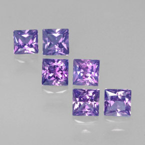 1.75 ct Violet Sapphire Stone, Natural Sapphire in Princess-Cut Shape for Sale