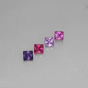 1.76 ct Multicolor Sapphire Gemstone, Sapphire Gem in Princess-Cut Shape for Sale.