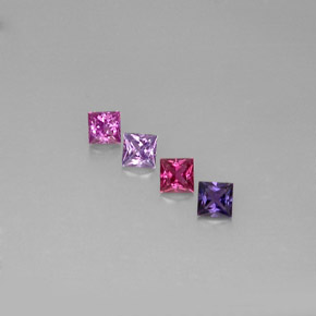 1.76 ct Multicolor Sapphire Stone, Natural Sapphire in Princess-Cut Shape for Sale