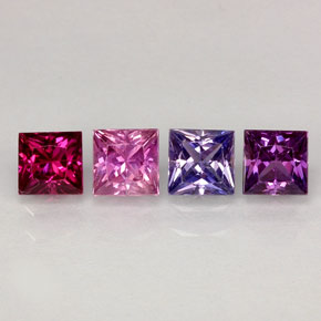 1.51 ct Multicolor Sapphire Stone, Natural Sapphire in Princess-Cut Shape for Sale