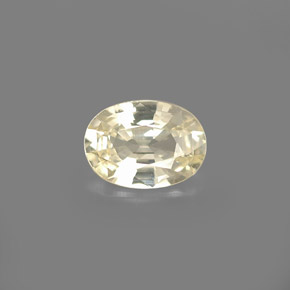 0.89 ct Yellow Sapphire Gemstone, Sapphire Gem in Oval Facet Shape for Sale.