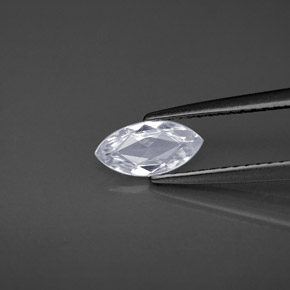 0.53 ct White Sapphire Gemstone, Sapphire Gem in Marquise Facet Shape for Sale.