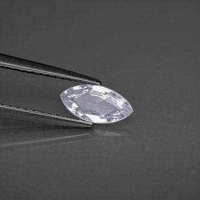 0.53 ct White Sapphire Stone, Natural Sapphire in Marquise Facet Shape for Sale