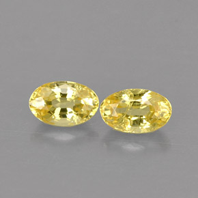 0.79 ct Yellow Sapphire Gemstone, Sapphire Gem in Oval Facet Shape for Sale.