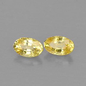 0.79 ct Yellow Sapphire Stone, Natural Sapphire in Oval Facet Shape for Sale