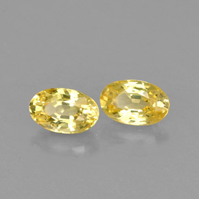 0.80 ct Yellow Sapphire Stone, Natural Sapphire in Oval Facet Shape for Sale