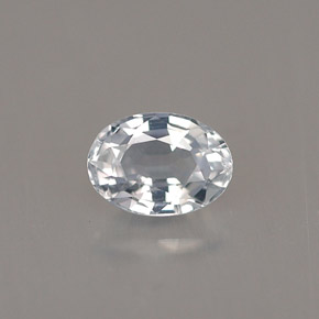 0.69 ct White Sapphire Gemstone, Sapphire Gem in Oval Facet Shape for Sale.