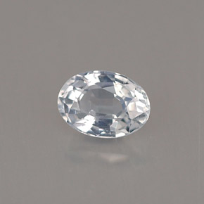 0.69 ct White Sapphire Stone, Natural Sapphire in Oval Facet Shape for Sale