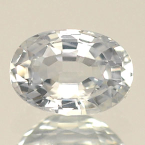 0.61 ct White Sapphire Gemstone, Sapphire Gem in Oval Facet Shape for Sale.