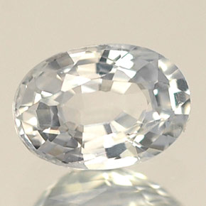 0.61 ct White Sapphire Stone, Natural Sapphire in Oval Facet Shape for Sale