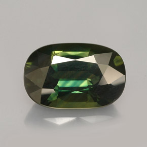 3.64 ct Green Sapphire Gemstone, Sapphire Gem in Oval Facet Shape for Sale.