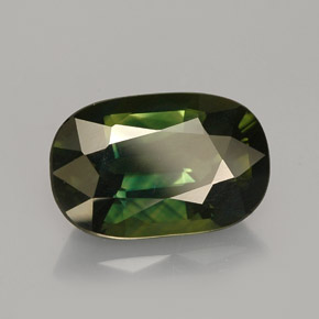3.64 ct Green Sapphire Stone, Natural Sapphire in Oval Facet Shape for Sale